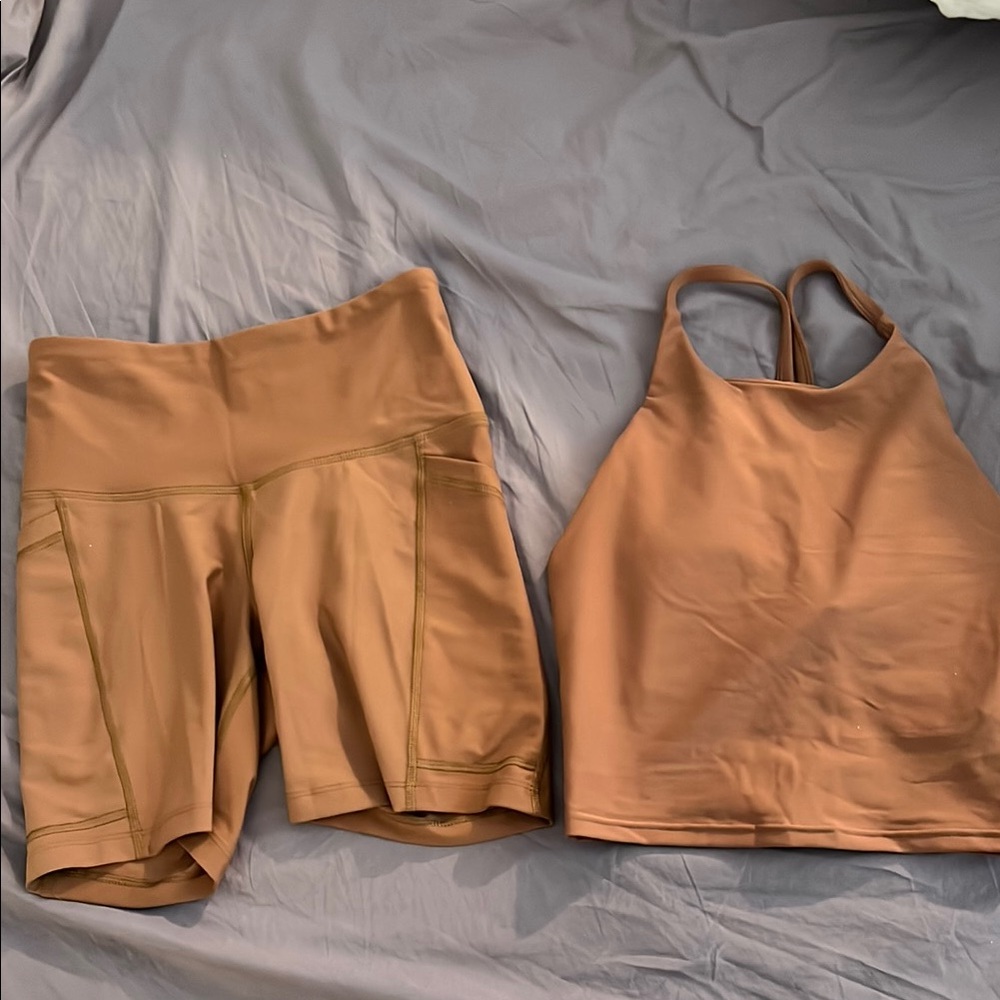 Old Navy Brown Compression Shorts and Brami Set
